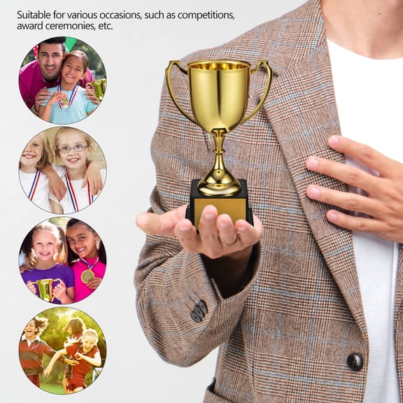 SKISUNO Golden Plastic Trophy with Square Base for Sports Teams and Game Awards