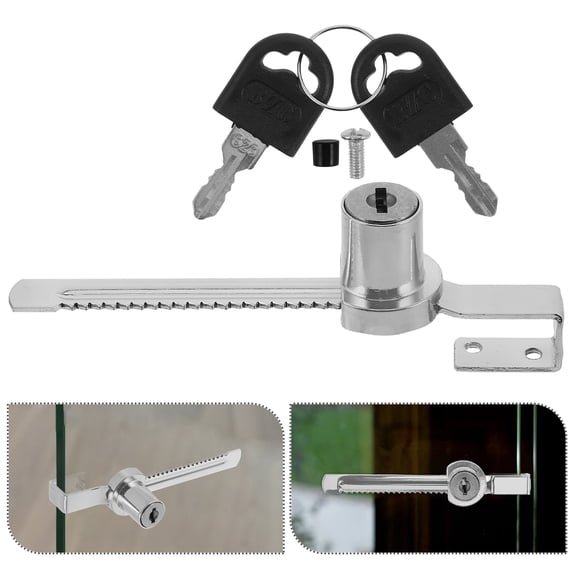 SKISUNO Iron Glass Cabinet Door Lock 11.8X0.8X0.8in for Home Use with Keys 2Sets Secure Display Case