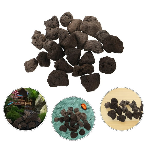 HOOWIFFY Decorative Natural Lava Stones Black Hard Texture for Decoration
