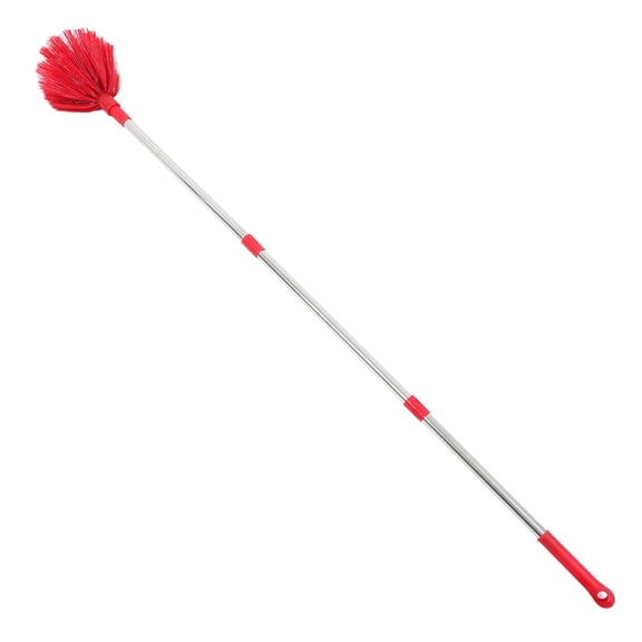SKISUNO Long Handle Red Spider Web Brush with Stiff Bristles for Ceiling Fans and Windows
