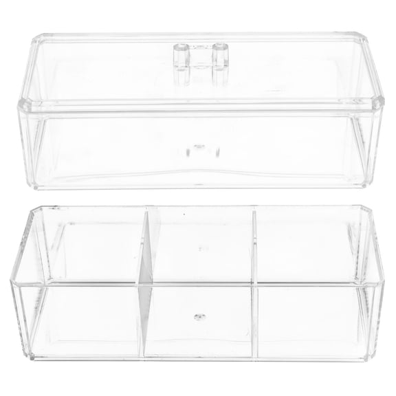 SKISUNO Acrylic Makeup Sponge Holder for Vanity, Transparent Square Shape Organizer, 23.3x9.4x13.3cm, Cosmetic Storage
