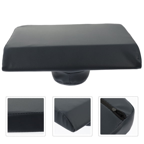 SKISUNO Massage Headrest for Bed Face Holding Pillow Navy Pu Pvc Sponge