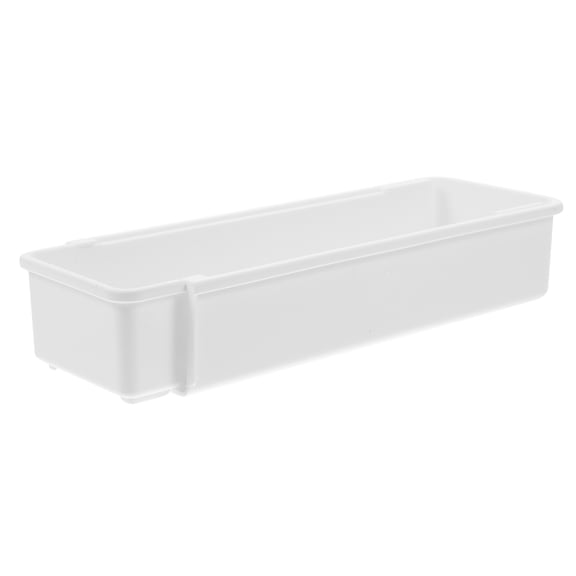 SKISUNO Plastic Silverware Organizer Drawer Storage Box White Compact Cutlery Organizer for Kitchen Utensils