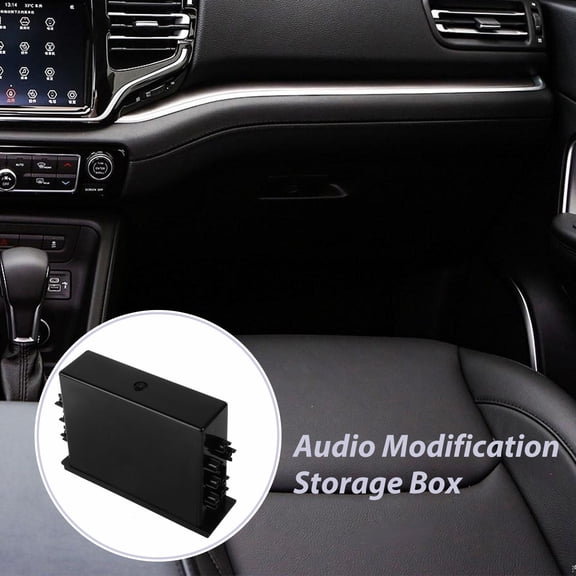SKISUNO Radio Stereo Dash Trim Storage Box Black Sleek Design for Car Interior