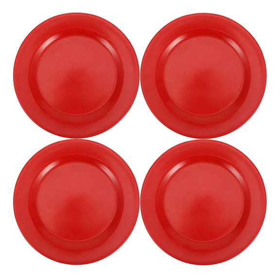 SKISUNO Red Dinner Plate Dessert Plates 4pcs Small Party Plates Round Flat Plate For Camping Tableware Unbreakable Kitchen Dishes