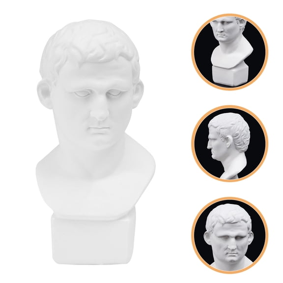 SKISUNO Resin Bust Sculpture with Stable Base White Small Bust Ornament for Home Decor