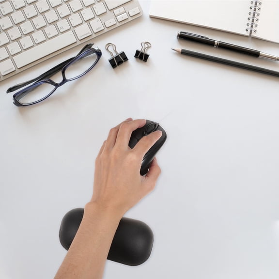 SKISUNO Washable Silicone Mouse Wrist Support Pad Black Comfort Cushion for Computer Work