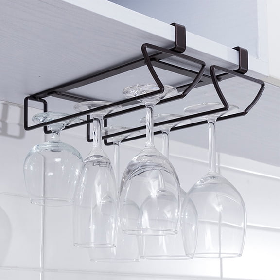 SKISUNO Wine Glass Holder 1Pack Brown Iron for Glass Drying and Storage Bottle Holder Rack