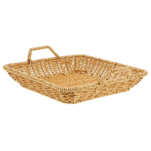 SKISUNO rustic simple style Bread Basket Plastic Storage Light Brown 1Pack