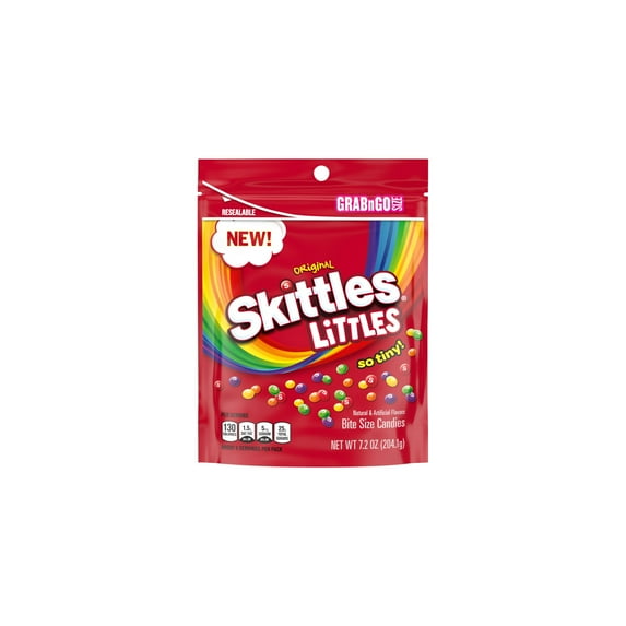 SKITTLES LITTLES Original Chewy Candy, Grab N Go, 7.2 Oz Resealable Bag (Pack of 16)