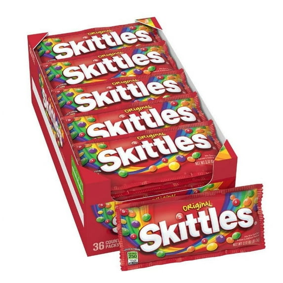 SKITTLES Original Chewy Candy Bulk Pack, Full Size, 2.17 oz Bag (Pack of 36)