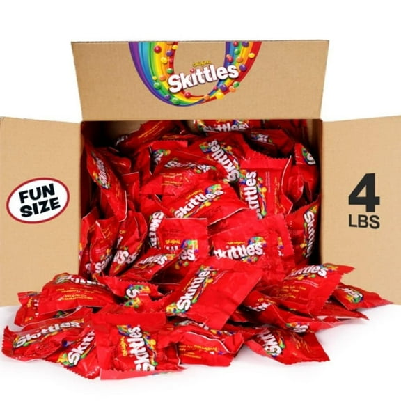 SKITTLES Original Fun Size Summer Chewy Candy, 4LB Bulk Candy Box