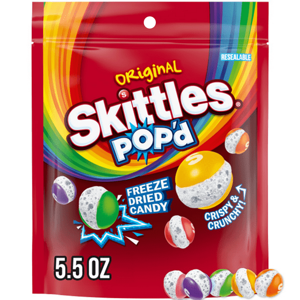 SKITTLES POP'D Originals Freeze Dried Candy - 5.5 Oz Bag- Pack of 3