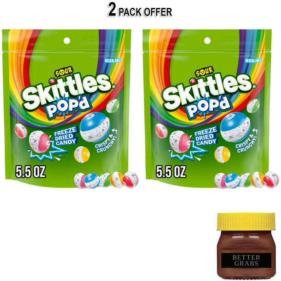 SKITTLES POP'D Sour Freeze Dried Candy - 5.5 oz