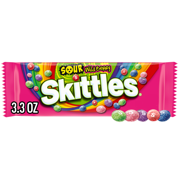 Skittles Sours Wild Berry Chewy Candy, Share Size- 3.3 oz pack
