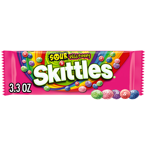 Skittles Sours Wild Berry Chewy Candy, Share Size- 3.3 oz pack