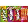 thumbnail image 1 of SKITTLES & STARBURST Variety Pack Full Size Chewy Candy Assortment, 37.05 oz, 18 Bars, 1 of 5