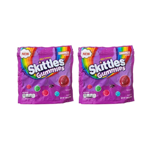 SKITTLES Wild Berry Gummy Candy, 12 oz Sharing Size Bag PACK OF 2