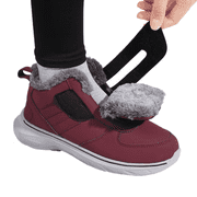 Extra Wide Width Warm Slip‑on Boots, Adjustable Closure Comfort Walking Shoes for Elderly & Swollen Feet