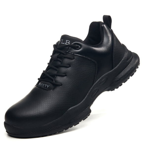 SKIUHS Men & Women's Lace Up Non Slip Chef Work Shoes – Waterproof Oil Resistant Faux Leather Kitchen Safety Footwear