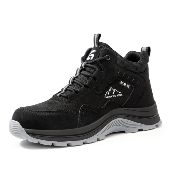 SKIUHS Men's Ankle Anti-Static Work Boots – Fleece Lined Waterproof Durable Upper Slip Resistant Lightweight