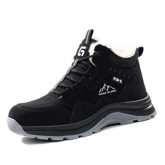 SKIUHS Men's Ankle Anti-Static Work Boots – Fleece Lined Waterproof Durable Upper Slip Resistant Lightweight