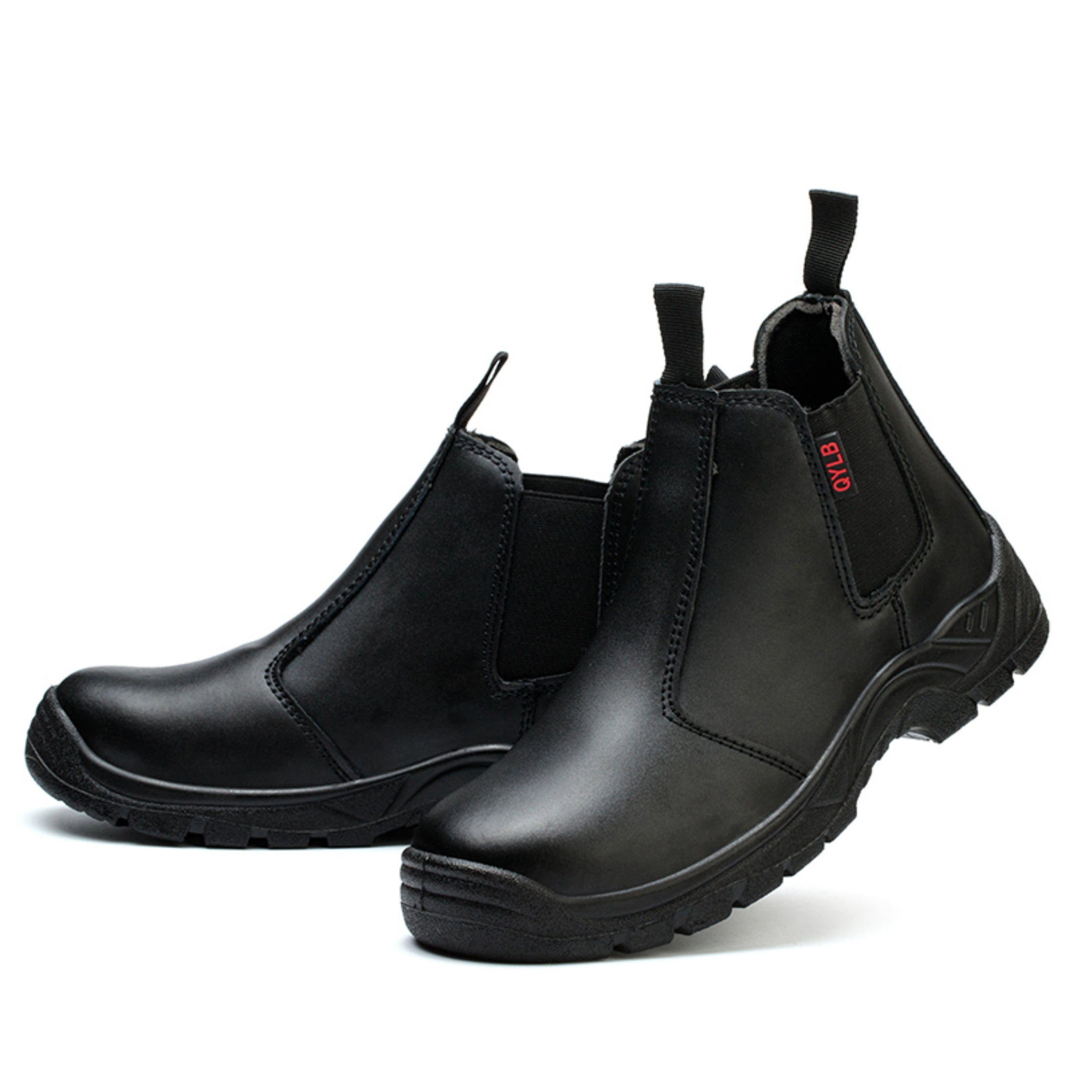 SKIUHS Men's Ankle High Steel Toe Work Boots – Waterproof Faux Leather ...