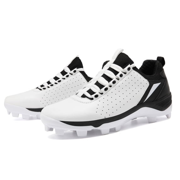 SKIUHS Men's Baseball Cleats – Synthetic Leather Mesh Athletic Cleat with Rubber Studs for Outdoor Field Sports