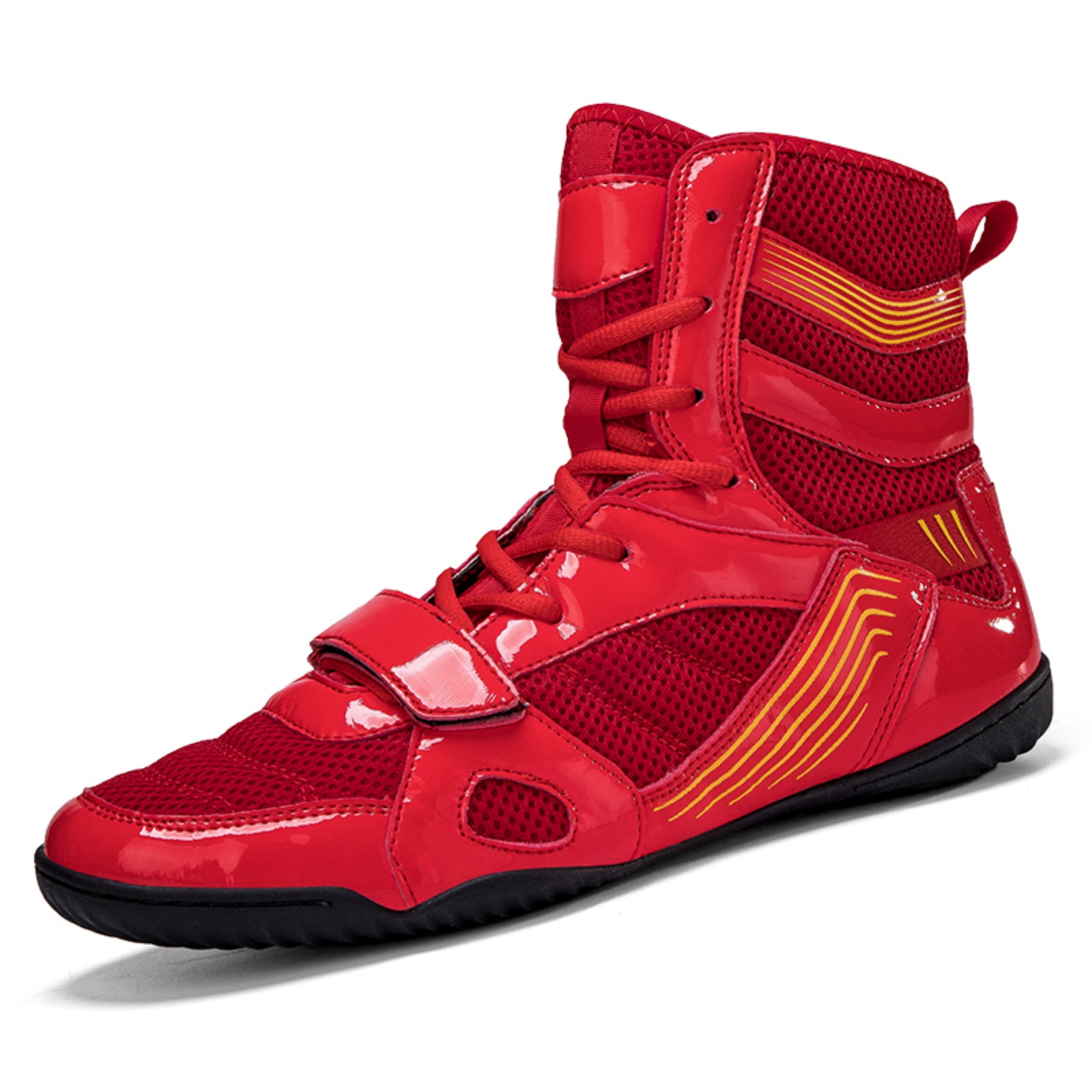 ?Men Red Wrestling Shoes Boxing Shoes High Top Fitness Zero Drop Sole Sneakers Amazon.com | Wrestling Shoes Mens Boxing Shoe Fitness  main image 3