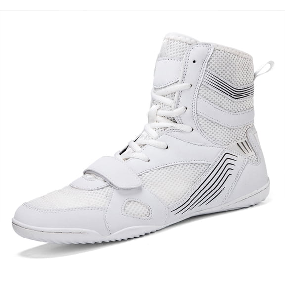 SKIUHS Men's High-Top Boxing Shoes - Adjustable Strap, Non-Slip Sole & Ankle Support for Boxing Training & Matches