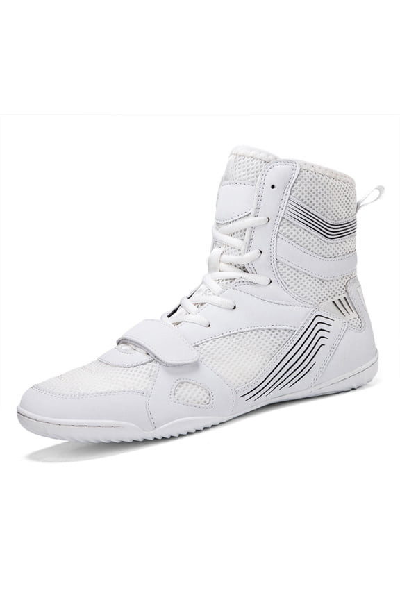 Men's High-Top Boxing Shoes - Adjustable Strap, Non-Slip Sole & Ankle Support for Boxing Training & Matches