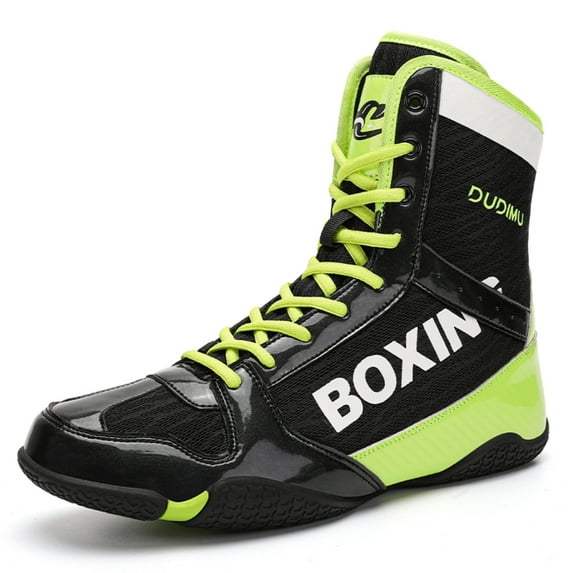 SKIUHS Men's High-Top Boxing Shoes - Bold Color Block, Non-Slip Boxing Glove-Inspired Sole & Ankle Support for Training & Matches