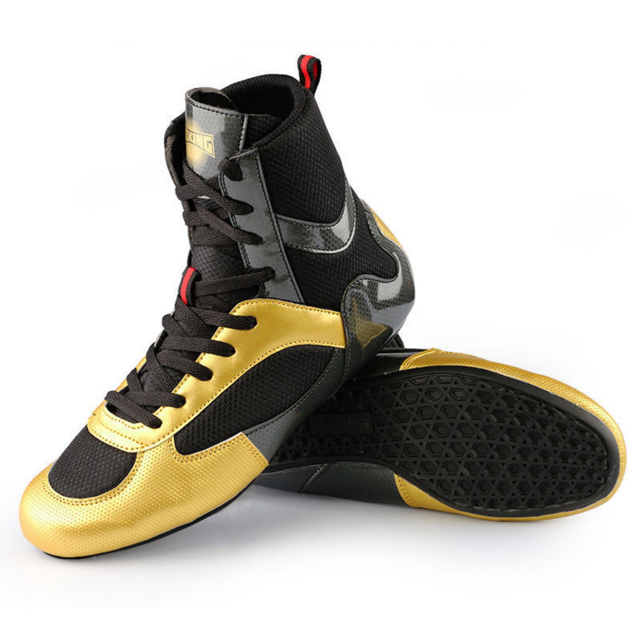 SKIUHS Men s High Top Boxing Shoes Microfiber Leather Mesh Upper 