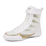SKIUHS Mens High-Top Boxing Shoes - Non-Slip Sole & Ankle Support for Boxing Training & Competitive Matches
