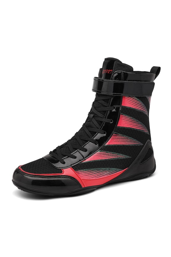 Men's High-Top Boxing Shoes - Non-Slip Sole & Ankle Support for Boxing Training & Competitive Matches