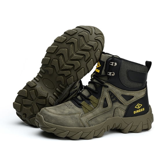 SKIUHS Men's High Top Steel Toe Work Boots – Non-Slip, Lightweight & Durable Industrial Safety Boots for Construction