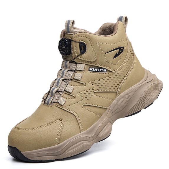 SKIUHS Men's Safety Steel Toe Work Boots – Warm Lined, Quick-Lace Ankle, Industrial Construction Boots with Safety Fashion Design