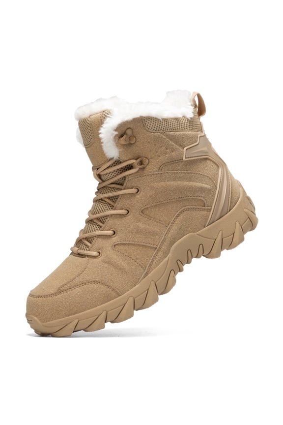 Men's Snow Boots – Insulated Fleece-Lined High-Top Boots, Non-Slip Winter Outdoor Hiking Boots