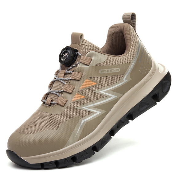 SKIUHS Men's Steel Toe Safety Work Shoes, Low-Top Breathable Mesh Industrial Sneakers, Slip Resistant Lightweight Footwear for Construction & Warehouse