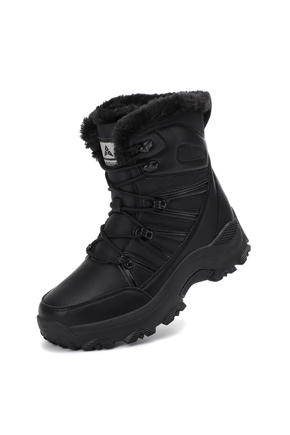 Men's Winter Snow Boots – Waterproof Lace-Up Fur-Lined Outdoor Boots with Anti-Slip Sole for Cold Weather
