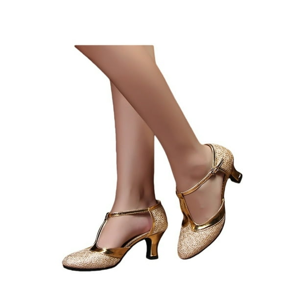 SKIUHS Women's Ballroom Tango Latin Salsa Dancing Shoes Sequins Shoes Social Dance Shoe