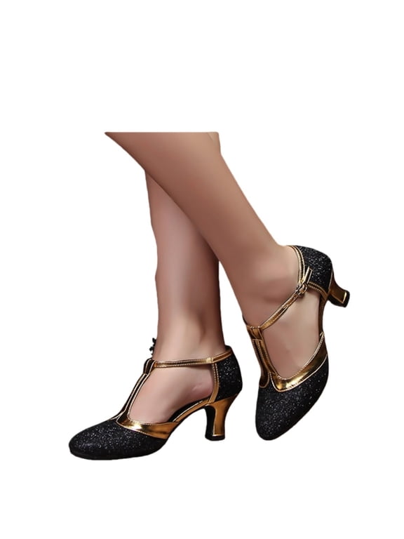 Women's Ballroom Tango Latin Salsa Dancing Shoes Sequins Shoes Social Dance Shoe
