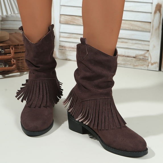 SKIYLEVZ Ankle Boots for Women Winter Boots Faux Suede Ankle Boots Wide Width Available Side Zip Chunky Booties Slip On Comfortable Casual Dressy Boots