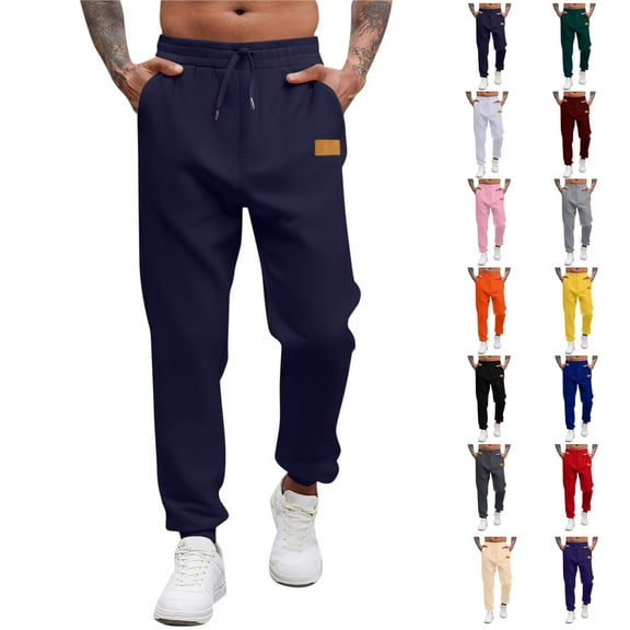 SKIYLEVZ Athletic Sweatpants for Men Casual Streetwear Lightweight Breathable Pants With Side Pockets Athleisure Pants Plus Size Workout Gym Office Work Pants
