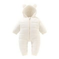 thumbnail image 1 of SKIYLEVZ Baby Bodysuit for Boys Girls Toddler Baby Clothes Plush Long Sleeve Polar Fleece Hooded Jumpsuit Infant Winter Outfit Soft Warm Clothes Pajama Outfit for Baby Boys Girls, 1 of 3