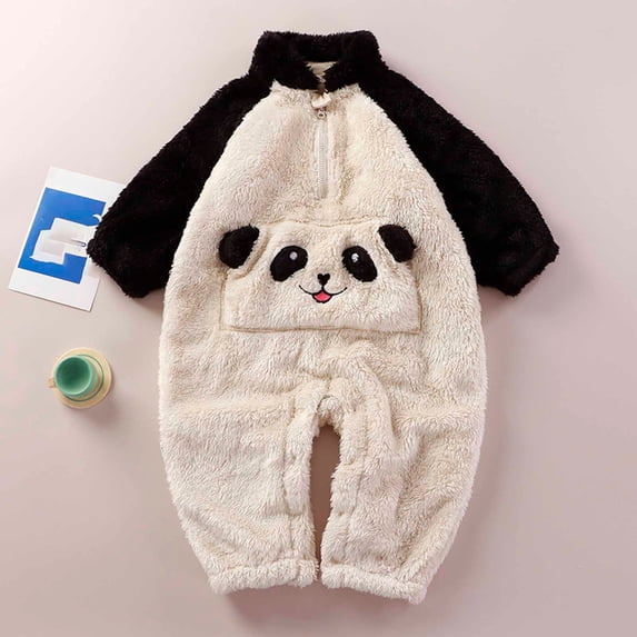 SKIYLEVZ Baby Bodysuit for Boys Girls Toddler Baby Clothes Plush Long Sleeve Polar Fleece Hooded Jumpsuit Infant Winter Outfit Soft Warm Clothes Toddler Warm Hooded Outwear