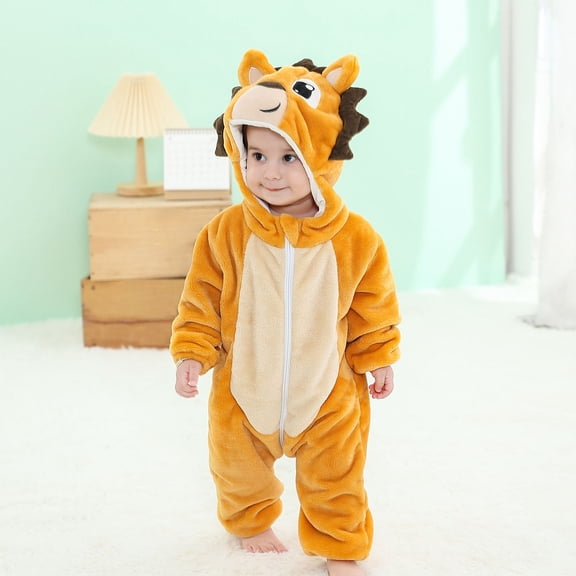 SKIYLEVZ Baby Unisex Bodysuits Toddler Baby Clothes Newborn Baby Jumpsuit Hooded Fleece Rompers Long Sleeve Onesies Outwear Outfits Pajama Outfit for Baby Boys Girls