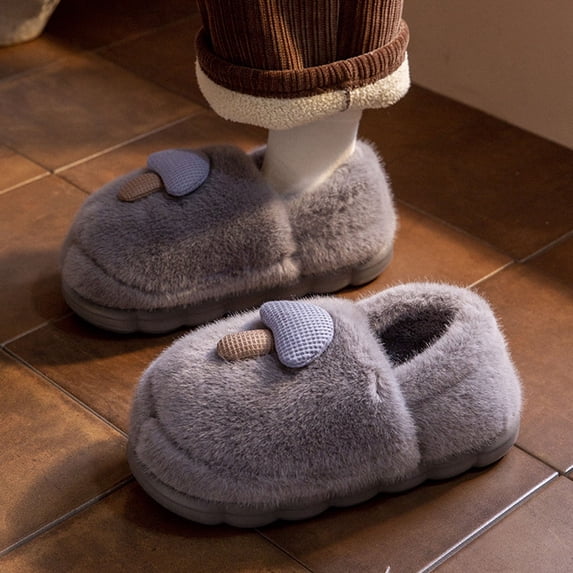 SKIYLEVZ Fuzzy Slippers for Women Cozy Flat Platform House Slippers with Comfortable Soft Arch Fleece Lined Slipper Slip On Footwear Winter Fashion Home Slipper