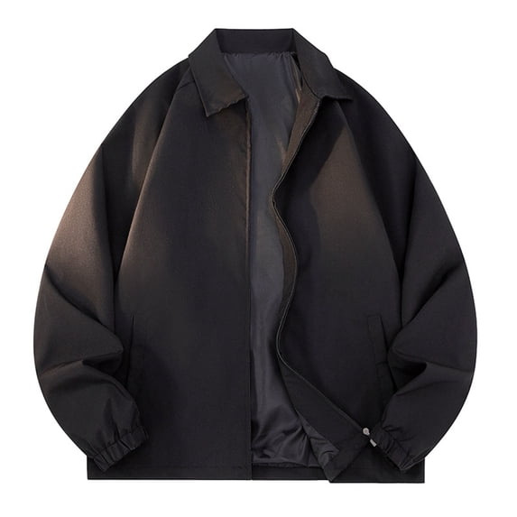 SKIYLEVZ Jackets for Men Winter Fashion Outerwear Jackets Lightweight Jacket with Solid Color Long Sleeves Side Pockets Mens Jackets Plus Size Winter Essentials