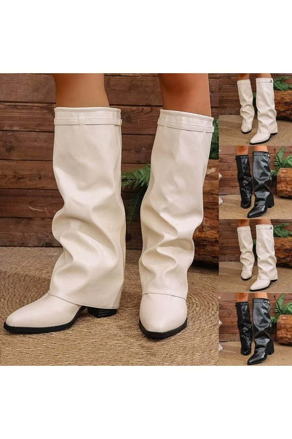 Knee-High Boots for Women Knee High Leather Boots Timeless Boho Chic Casual Style for Everyday & Office Comfort Platform Non-Slip Booties